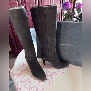 Gray Suede Boots